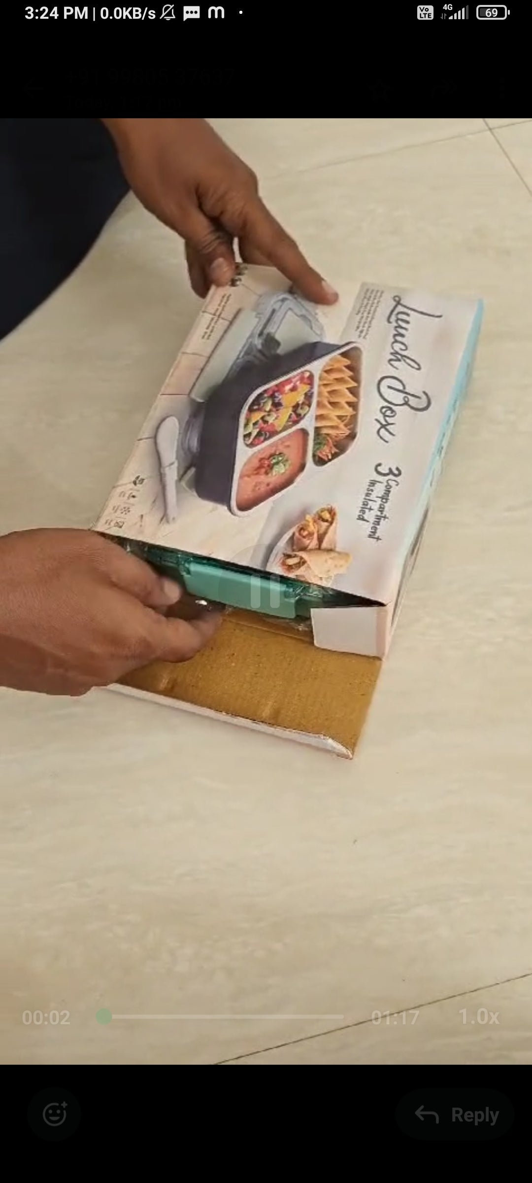 Multicolor Leak Proof 3 Compartment Stainless Steel Lunch Boxes