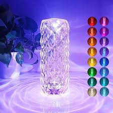 16 Color Changing Rose Crystal Diamond Table Lamp